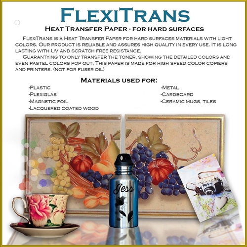 FlexiTrans Heat Transfer Paper for Hard Surfaces